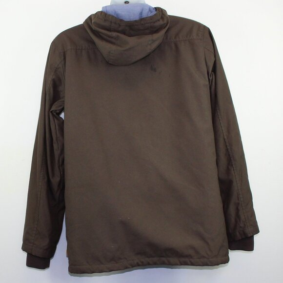 Burton Snowboard Sherpa Lining Brown Canvas Long Coat (M) - Picture 2 of 14